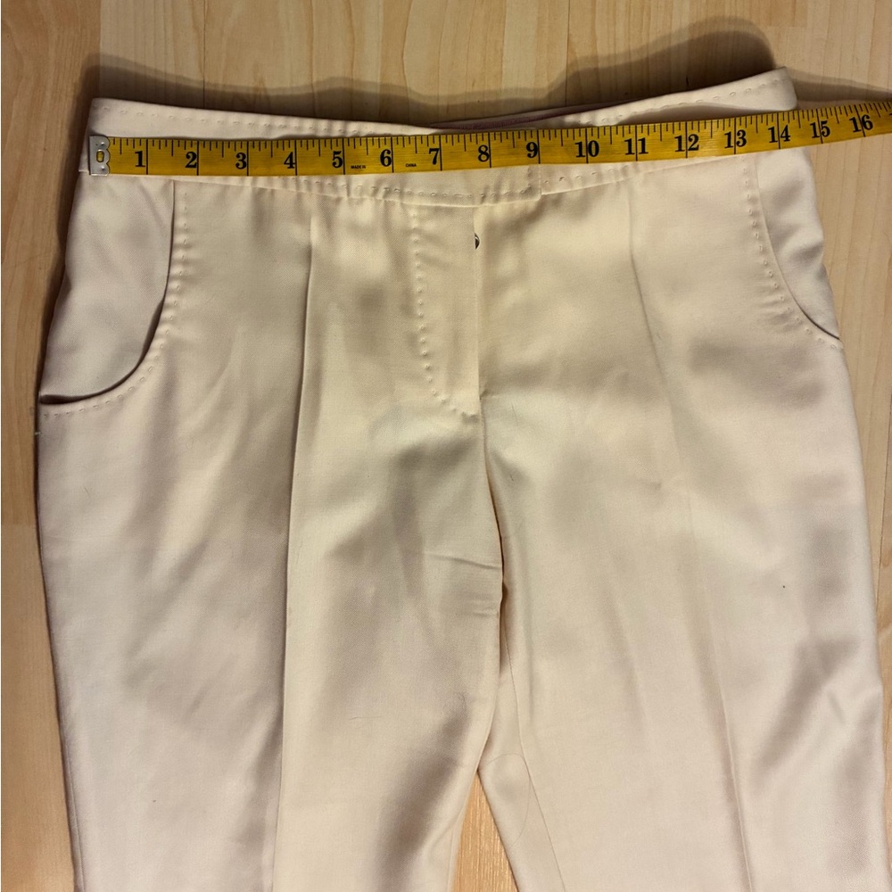 Stella McCartney Cream 100% Wool Tailored Flare Trousers Sz 40 US 4/6 - Picture 3 of 16